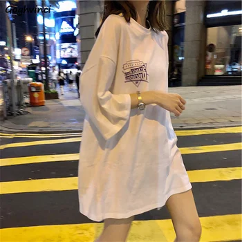 T-shirts Kvinder kortærmet Harajuku koreansk Stil, Høj Kvalitet og Stilfulde Dame Sommer Åndbar Alle-match Løse Toppe Studerende