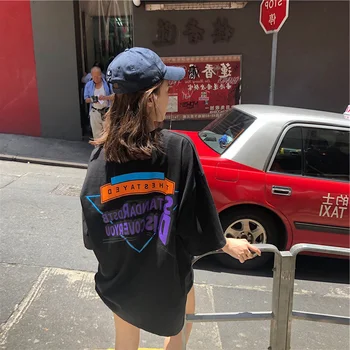 T-shirts Kvinder kortærmet Harajuku koreansk Stil, Høj Kvalitet og Stilfulde Dame Sommer Åndbar Alle-match Løse Toppe Studerende