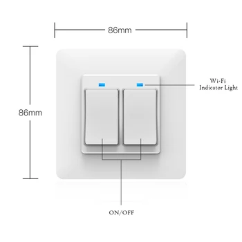 WiFi DE EU-Smart Push Button Switch 2-Vejs Multi-control 1/2/3 Bande, Aftagelig, Smart Liv Tuya App Arbejde med Alexa, Google Startside
