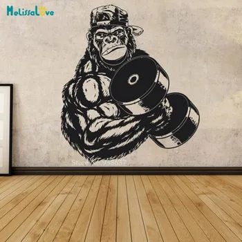 Træning Athletic Fitness Gorilla Beast Muskel Trænings-og Bodyduilding Sund Wall Sticker Indretning standardklæbemiddel Aftagelig Kunst Vægmaleri BD222