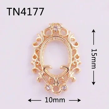 10stk TN4177 blomst hule oval Legering Zircon Nail Art Krystaller Rhinestones smykker forsyninger negle tilbehør, dekorationer charms