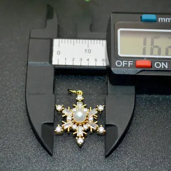 Luksus Banet Ægte CZ Zircon Perler, Snowflake Form Charms DIY Smykker Sat Søde Armbånd Charms Halskæde Vedhæng Choker 20pcs