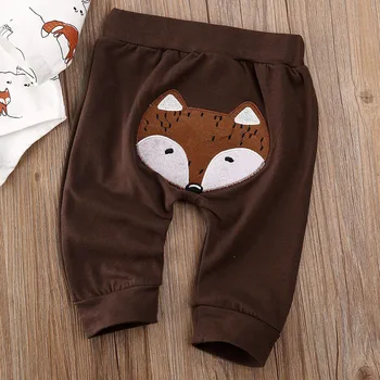 OS Nyfødt Baby, Dreng, Pige 0-18M Fox print-Toppe Romper Lange Bukser kostumer, Tøj