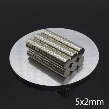 100pcs 5mm x 2 mm Stærke, Runde Cylinder Neodym Industrielle Magnet 5*2 NYE 5x2 Sjældne Jordarters permanent magnet Kunst Håndværk Forbindelse