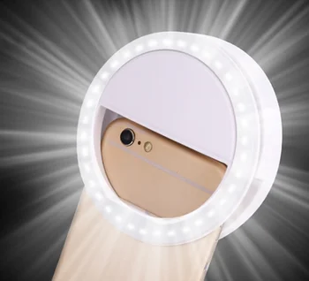 LED Selfie lys ring til mobiltelefon, lysende ring Klip, akut-pærer til camará, cirkulære lys