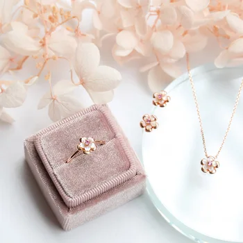 LAMOON Sakura Halskæde Til Kvinder 925 Sølv Halskæde Naturlige Pink Shell Zircon 18K Forgyldt Fine Smykker LMNI088