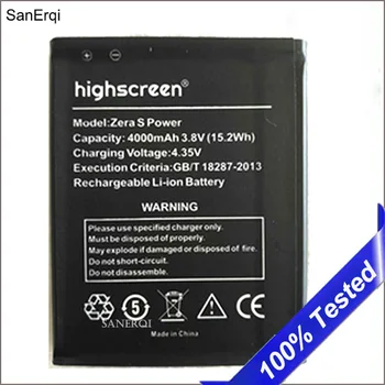 For Highscreen Zera S Power batteri 4000mAh Batterie Batería Høj Kvalitet