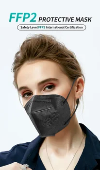 10STK NYE Sort ansigtsmaske FFP2 Beskyttende Munden Caps,ffp2mask, masker ffp2kn95,Mascarillas Farver,sp2 masker,Masker FFP2reusable