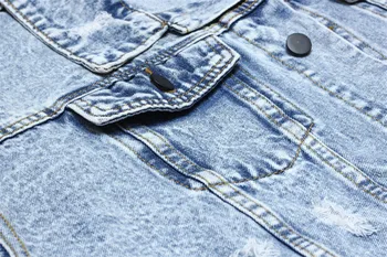 Kvinder Streetwear Jakker 2020 Forår Sne Blå Flået Denim Jakke Vintage Hul Korte Jeans Jakke Solid Harajuku Flossede Jakker
