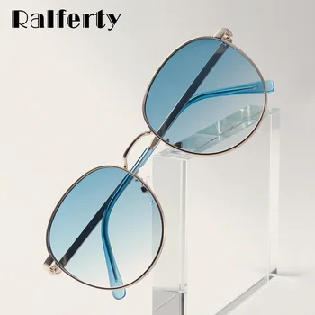 Ralferty Runde Solbrille Kvinde 2020 Vintage Metal Ramme UV-Beskyttelse Gradient Sol Briller Kvinder oculos de sol feminino W2035