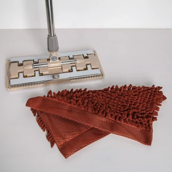 Flad moppe, teleskopisk håndtag 94-121 cm, microfiber dyse 33 × 13 beige-brun Til hjem og køkken