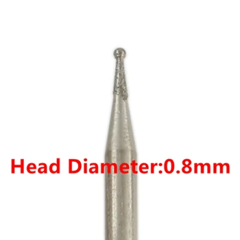 30stk-Diamant-KUGLE 0,8 mm Slibning Hoved Coated Kugle Grater Skaft 3/32