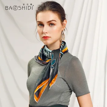 [BAOSHIDI]2018 Foråret Designer tørklæde, Silke Tørklæde Kvinder, Luksus Brand Ren Silke Tørklæde, Mode lady silke tørklæde