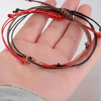 20pcs/masse Rød Sort Brun Farve Justerbare Reb Kæde Armbånd Til Kvinder DIY Håndlavede Smykker at Gøre