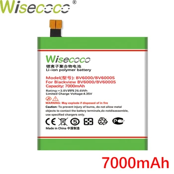 Wisecoco BV6000 2STK 7000mAh Nye Kraftfulde Batteri Til Blackview BV6000 BV6000S Telefon Udskiftning af Batteri + Tracking Nummer