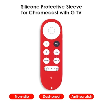 Holdbart Silikone Fjernbetjening etui Til Chromecast med Google Voice TV Remote Stødsikkert Vaskbar Vagt Dække