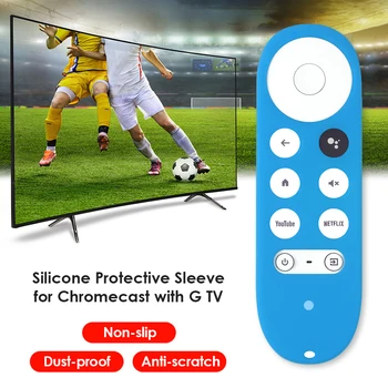 Holdbart Silikone Fjernbetjening etui Til Chromecast med Google Voice TV Remote Stødsikkert Vaskbar Vagt Dække