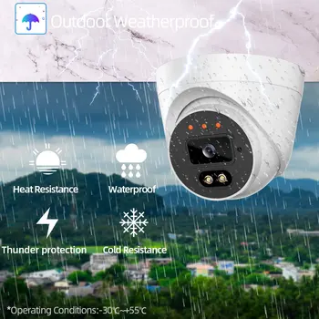 AHCVBIVN 5MP HD Vejrandigt Kamera Fuld Farve Night Vision Udendørs Audio IP-Kamera AI Menneskelige Opdagelse Hjem Sikkerhed Kamera