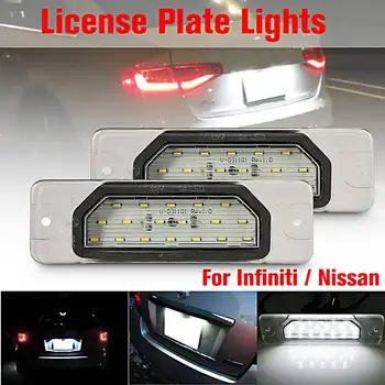 2X Antal LED Nummerplade Lys-Lampe til Infiniti FX35 FX45 Q45 I30 I35 M35h M37 M56 Q70 for Nissan Fuga Cefiro