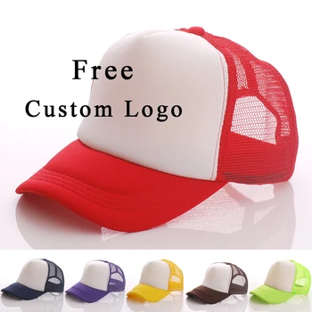 20 STK Gratis Brugerdefinerede Logo Baseball Cap Voksen Barn Personlighed DIY Design Trucker Hat, Polyester Hatte Blank Mesh Cap Mænd Kvinder
