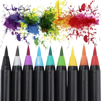 20 Farver Markører Premium Soft Sæt Akvarel Børste Til Dekoration Effekt Bedste Til Farvelægning Manga Tegneserie Kalligrafi