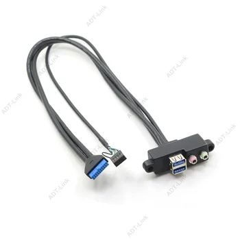 Interne USB 3.0 PCI-Kabel Bundkortet Forbindelse 2 Port USB3.0 20P Til 2*AF+audio3.5mm Plade Kabel-PCI -