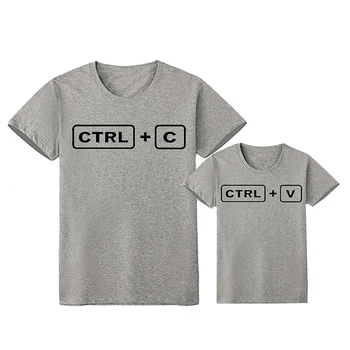 Ny Familie Matchende Tøj CTRL + C CTRL + V for Familie Ser Far, Søn, T-Shirts, Familie, Drenge, Børn, Tøj, Familie Matchende Udstyr