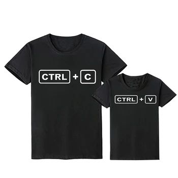 Ny Familie Matchende Tøj CTRL + C CTRL + V for Familie Ser Far, Søn, T-Shirts, Familie, Drenge, Børn, Tøj, Familie Matchende Udstyr