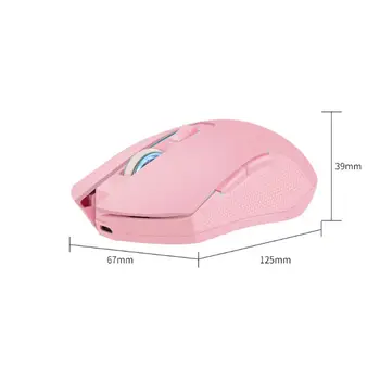 Pink Tavs LED-Optisk Spil Mus 1600DPI 2,4 G USB Trådløse Mus til Bærbare PC