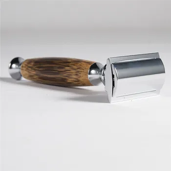 Øko-Venligt Bambus Barberskraber Tveægget Intimbarbering Manuel Klassisk Barberskraber Mand Ansigt Skæg Hår Fjerne Male Grooming Gave