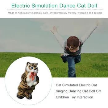 1pc Søde Simulering Kat Electric Gul Kat med Sang Og Dans Kat Dukke Gave Børn Interaktivt Legetøj/30cm