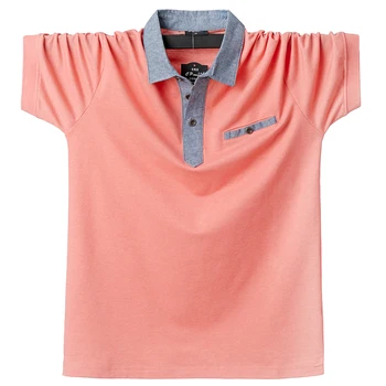 Brun Mænd Polo Shirt Top Business Kontor Mænd Camisa Masculina Bomuld Lomme Polo Shirt Plus Størrelse 6XL Sommeren Casual t-Shirts