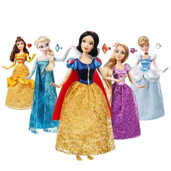 Disney-butik Oprindelige prinsesse Rapunzel Ariel Elsa Anna Aurora Askepot og Belle Klassiske Dukker, Legetøj Til Børn Julegave