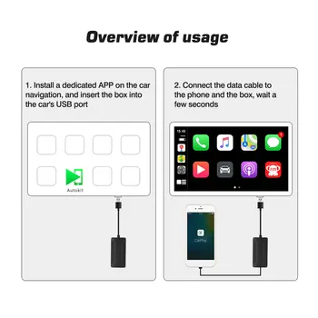 Auto CarPlay Dongle Kabel USB Dongle Til Apple Til Android Støtte Til Siri / Musik / Maps / Telefon Opkald