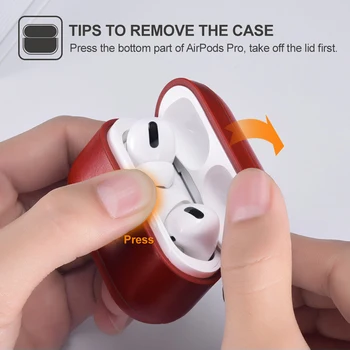 For Apple Airpods Pro Spænde Ægte Læder Tilfældet Trådløse Bluetooth Hovedtelefoner Tilfælde Dække for Airpod 3th Flip Opladning Max Tilfælde