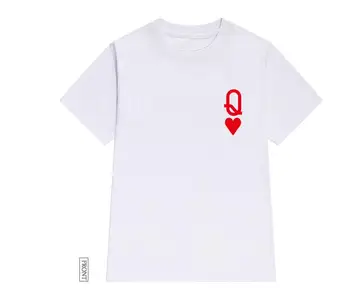 Q og K hjerte rødt Kvinder tshirt Bomuld Casual Sjove t-shirt i Gave Til Lady Yong Pige Top Tee Drop Skib S-729