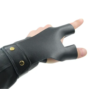 Ny 2 Finger Tip Protector Bueskydning Beskytte Handske Jagt Skydning Handske Bue Pil Læder Finger Vagt Trække Bueskydning