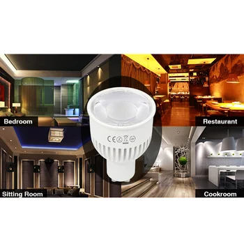 Miboxer FUT106 GU10 6W RGB + CCT dæmpbar LED spotlight til stue, soveværelse, spisestue belysning