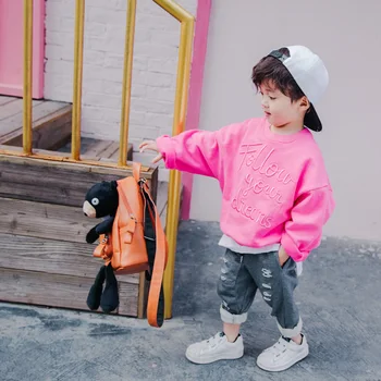 Drenge Foråret Lange Ærmer Pullover Sweater 2020 Bomuld Børn Børn Koreanske Broderi Kids Baby Toppe