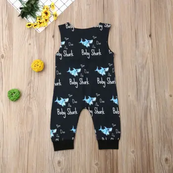 Nyfødte Baby Boy Tøj Haj Romper Buksedragt One-Stykker Tøj 0-24M tøj bomuld Ærmeløs Haj Rompers Samlede Sunsuit