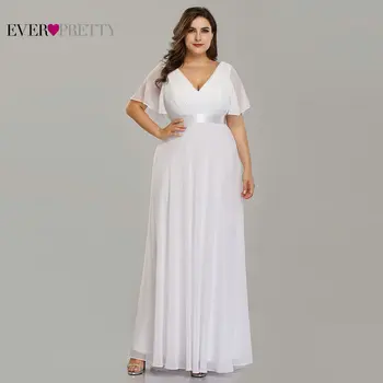 Plus Size Wedding Dress 2020 Kort Ærme Elegant Chiffon Lang Enkle Mariage Brudekjole Nogensinde Temmelig Vestido De Noiva