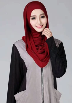 20PCS Høj Kvalitet Almindelig Jersey Hijab Muslimske Hijab Sjal Efteråret Bomuld Elastisk Strechy Solid Muslimske Hoved Wraps Sjal