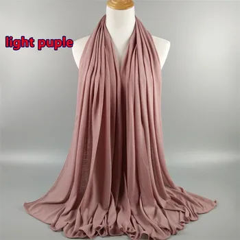 20PCS Høj Kvalitet Almindelig Jersey Hijab Muslimske Hijab Sjal Efteråret Bomuld Elastisk Strechy Solid Muslimske Hoved Wraps Sjal