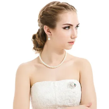 LUOTEEMI Fabrik Høj Kvalitet hvid guld-Farve, Elegant Hvid Perle Dingle Øreringe Til Bride Luxury bryllupsfest Smykker