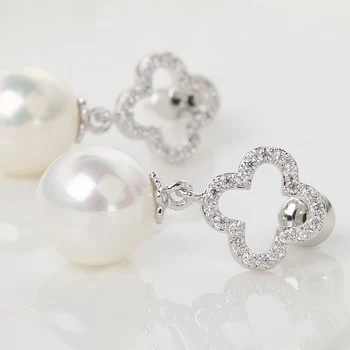 LUOTEEMI Fabrik Høj Kvalitet hvid guld-Farve, Elegant Hvid Perle Dingle Øreringe Til Bride Luxury bryllupsfest Smykker