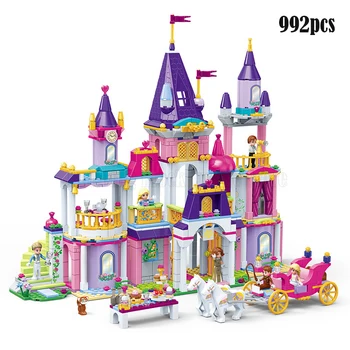 NYE 2021 Princess Castle Royal Fest Sæt byggeklodser Model Mursten Klassiske Venner Kids Pige Legetøj julegaver