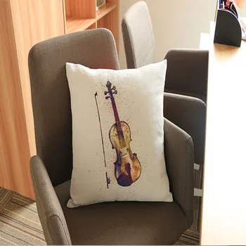 Musik Instrument pudebetræk Musikalske Guitar Bass Drum Saxofon Puder tilfælde, Home Decor Bomuld Nordic Pude betræk Til Sofa