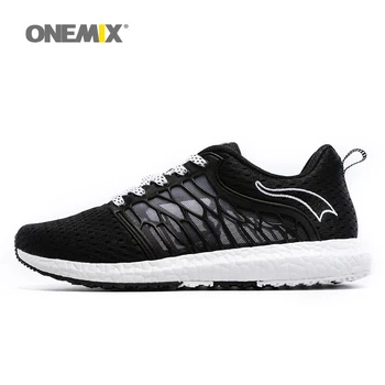 ONEMIX Let Walking Sneakers for Mænd, Sommer Udendørs løbesko Sort zapato de hombre Åndbar Mesh Mænd Athletic Sko