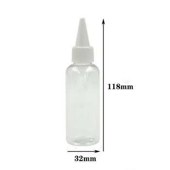 5Pcs/Lot 50 ml PET-Plast Tom Dropper Flaske Flydende Eye Klart Vand Flaske Lange Tip Cap Genpåfyldelig Flaske Brun Container