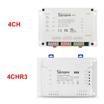 Sonoff 4CH Wifi Smart Switch Universal Fjernbetjening Intelligent Switch Interruptor Kanal 4 Din-Skinne Montering Smart Wi-FI-hjemmenetværk Skifte